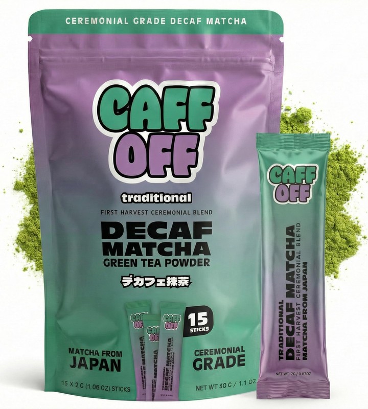 Decaf Matcha Green Tea Powder From Japan – 15 Sticks (2 g each / 30 g total) …