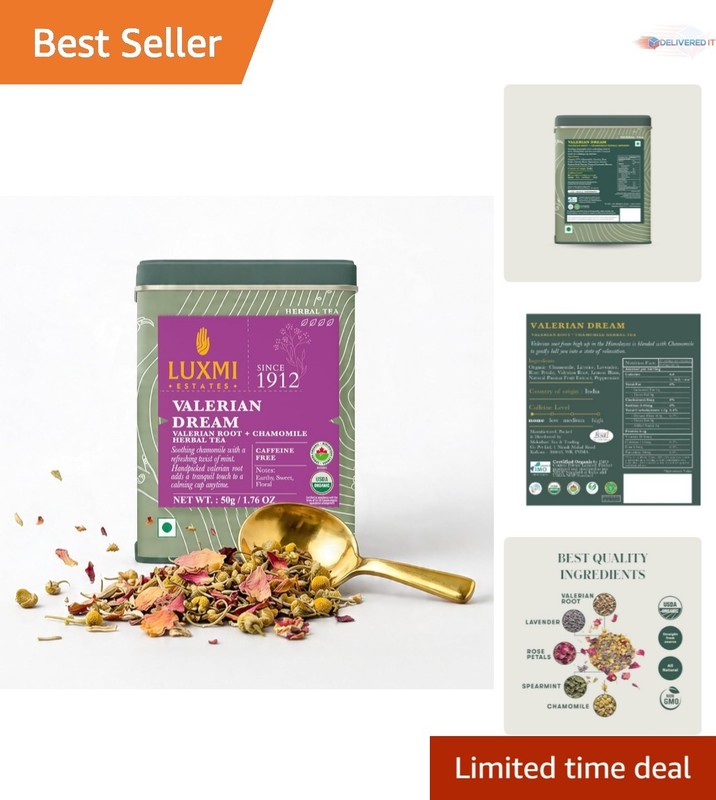 Organic Sleep Tea 50g Caffeine-Free Valerian Chamomile Lavender Loose Leaf