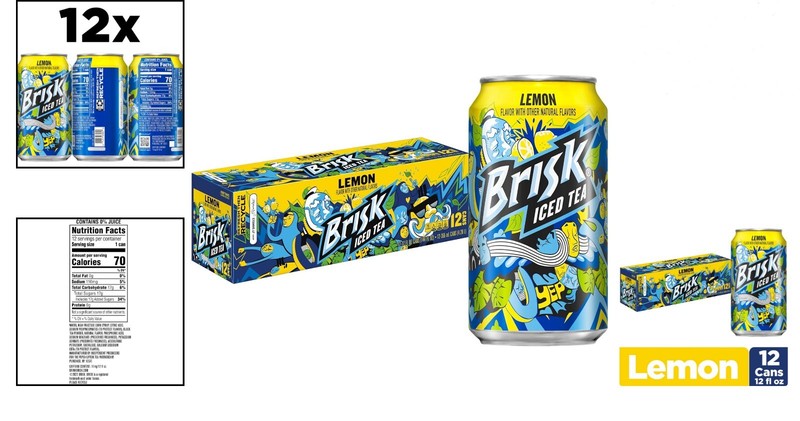 Refreshing Brisk Lemon Iced Tea - Pack of 12 Cans, Bold Flavor Experience gallery