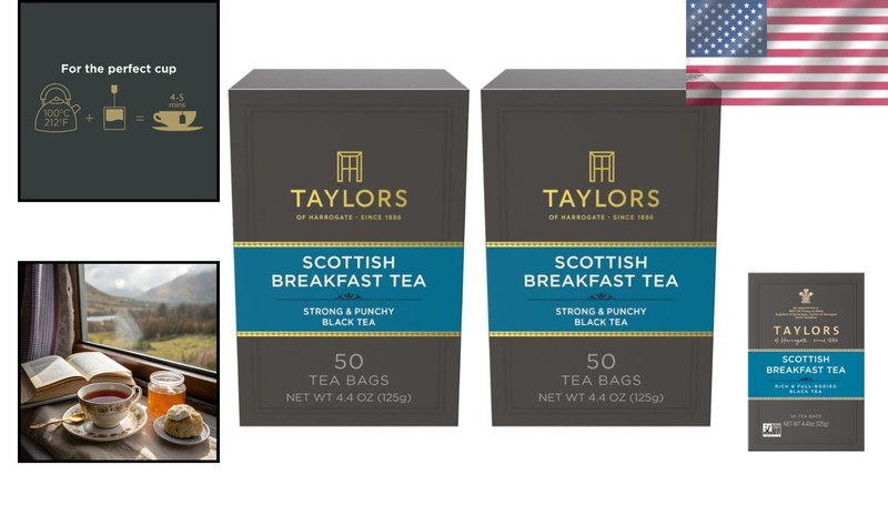Scottish Breakfast Black Tea Bags, Antioxidant-Rich, 100ct gallery