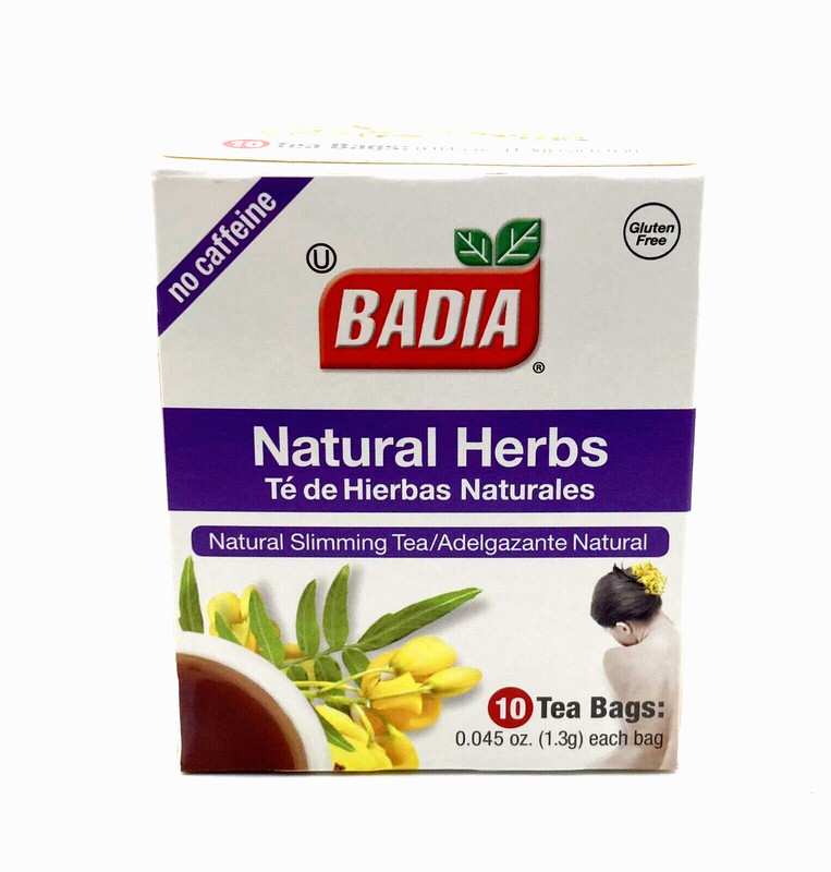 Badia Natural Herbal Tea Blend Caffeine Free 10 Tea Bags Box of 10 Bags