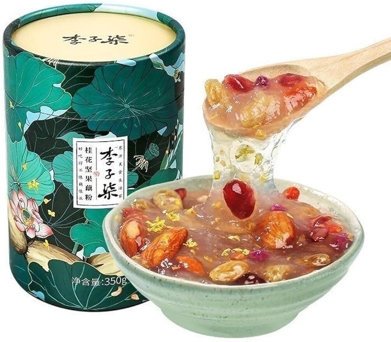 Chinese Snacks Oufen Lotus Root Powder 350g, Nuts Mixed Dried Fruit Chia Seeds