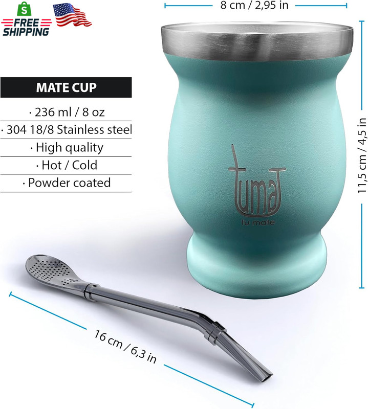 Complete Yerba Mate Kit - Includes Mate Cup, Straw (Bombilla), 750Ml Thermos, Ba gallery
