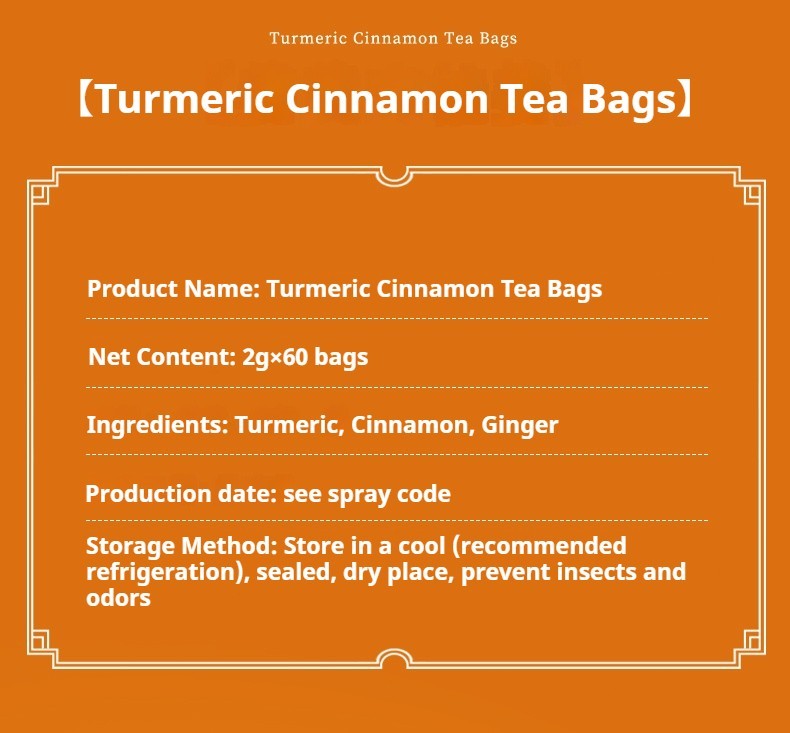 120 Premium Turmeric Ginger Cinnamon Tea Bags, 100% Natural &No Additive Support gallery