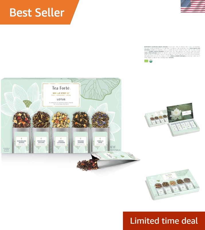 Tea Sampler: Organic Loose Leaf Variety Pack with 15 Delightful Pouches