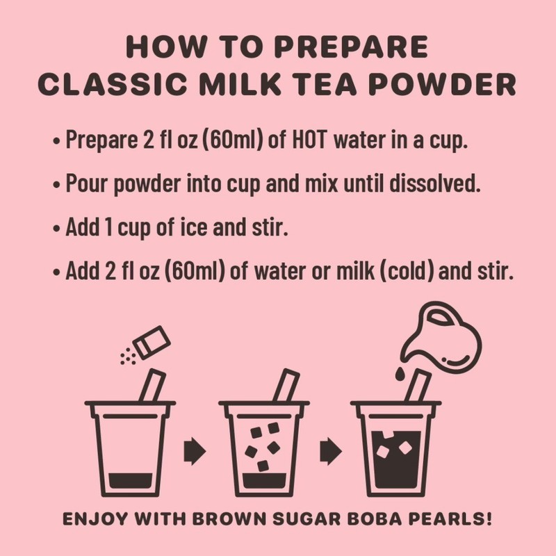 Instant Bubble Tea Kit Classic Milk Tapioca Pearls Boba 3 Servings gallery
