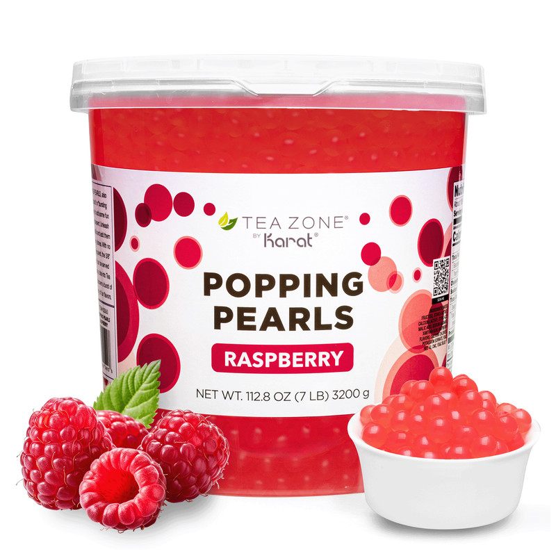 Tea Zone Raspberry Popping Pearls/Popping Boba (B2063, 7lbs) for Boba Tea