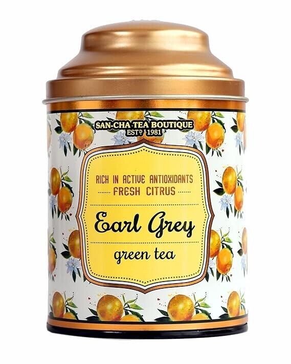 SAN CHA Earl Grey (Bergamot) Green Tea Rich In Antioxidants Loose Leaves 100 Gm