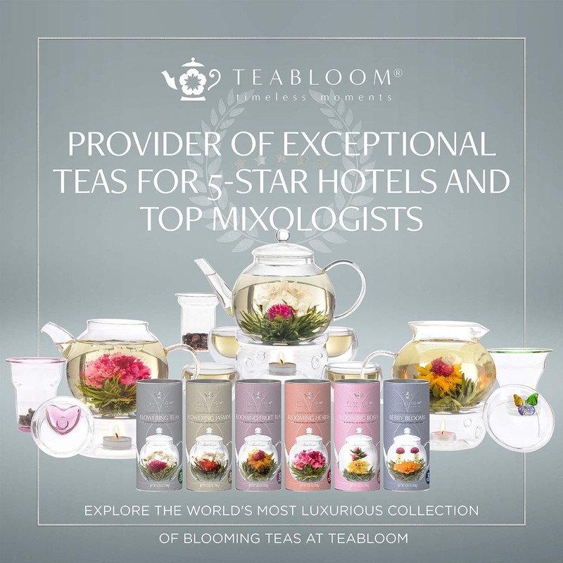 Teabloom Flowering Tea - 12 Unique Varieties of Fresh Blooming 12 Count gallery