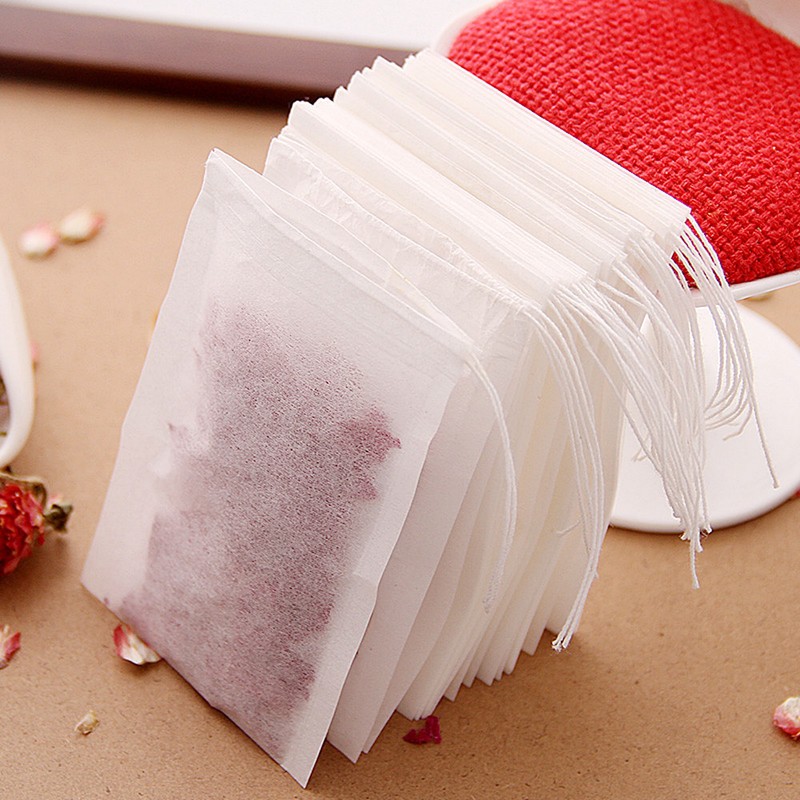 US 100pcs/Set Disposable Filter Drawstring Flip Empty Teabag Herb Loose Tea Bag gallery
