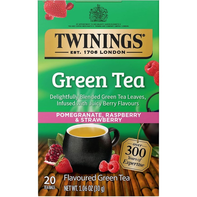 Twinings Pomegranate, Raspberry & Strawberry Green Tea – 20 tea bags (Pack of 2)