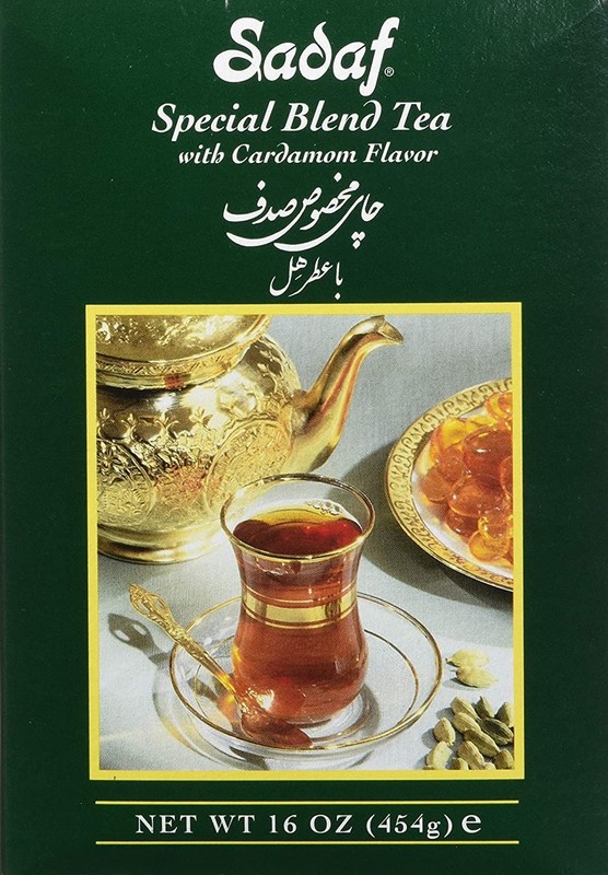 Sadaf Cardamom Tea Loose Leaf Box 16 oz – Special Blend Cardamom Ceylon Black…