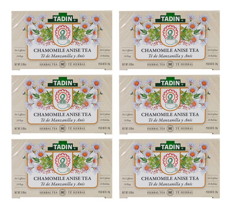 Tadin Chamomile & Anise Tea (Manzanilla & Anis), 24 Bags (6 BOXES) 03/2025