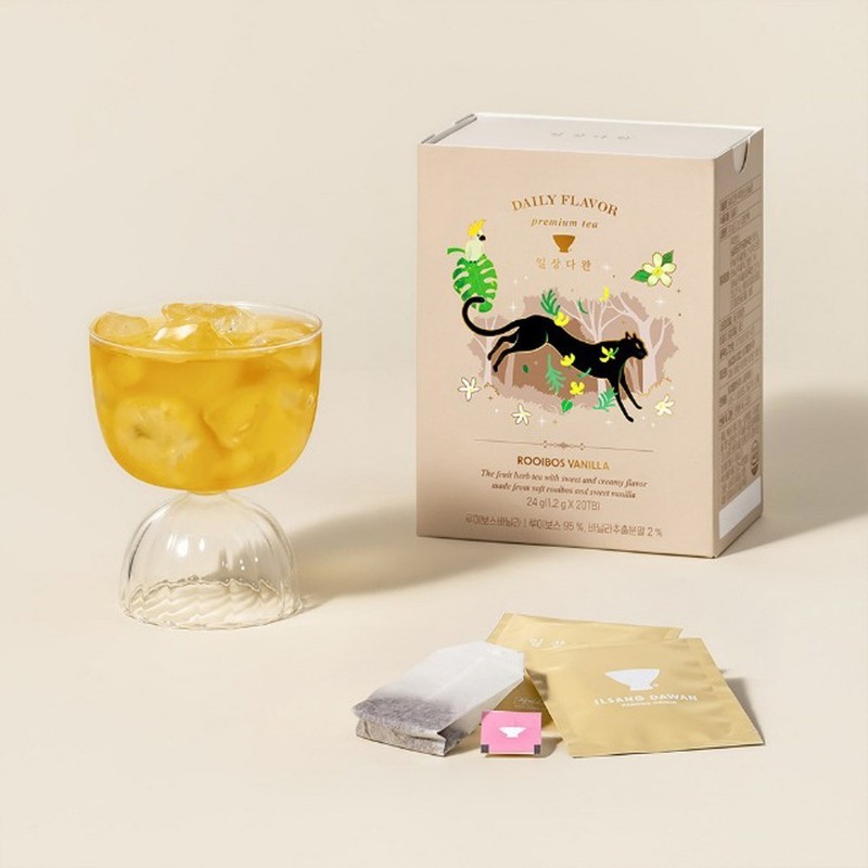 Ssanggye Daily Tea Rooibos Vanilla Tea Bags 20 Count | Korean Fruit Herb Tea