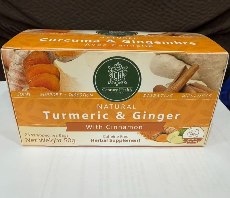 Natural Turmeric & Ginger With Cinnamon 25 Wrapped Tea Bags 50g gallery