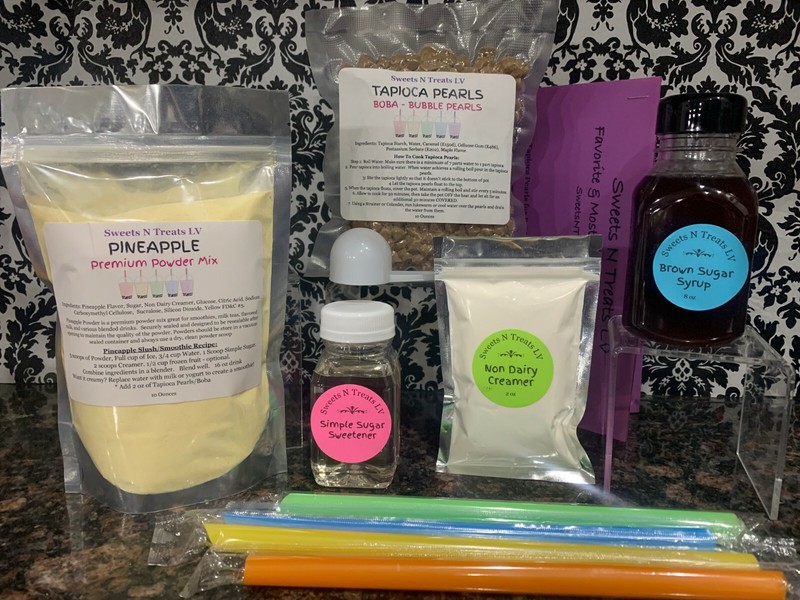 Premium Assorted Powder Boba Bubble Tea Tapioca Pearls Brown Sugar Syrup DIY KIT gallery