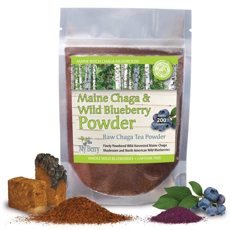 Maine Chaga & Wild Blueberry Tea Powder by – Herbal Superfood Blend | 100% Wi…