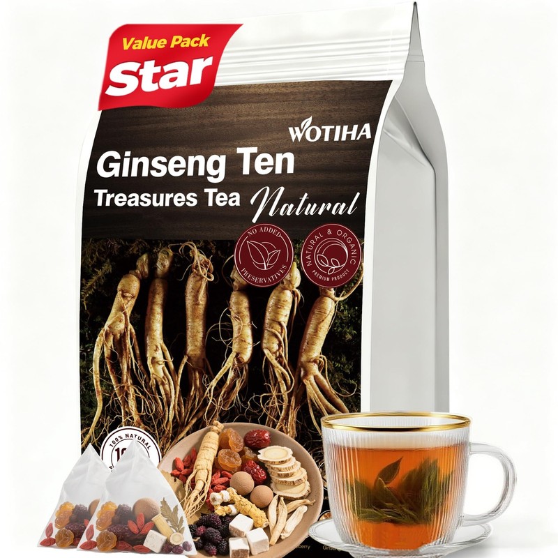 30 Count Premium Ginseng Five Treasures Kidney Tea Bags ten treasure Herbal ...