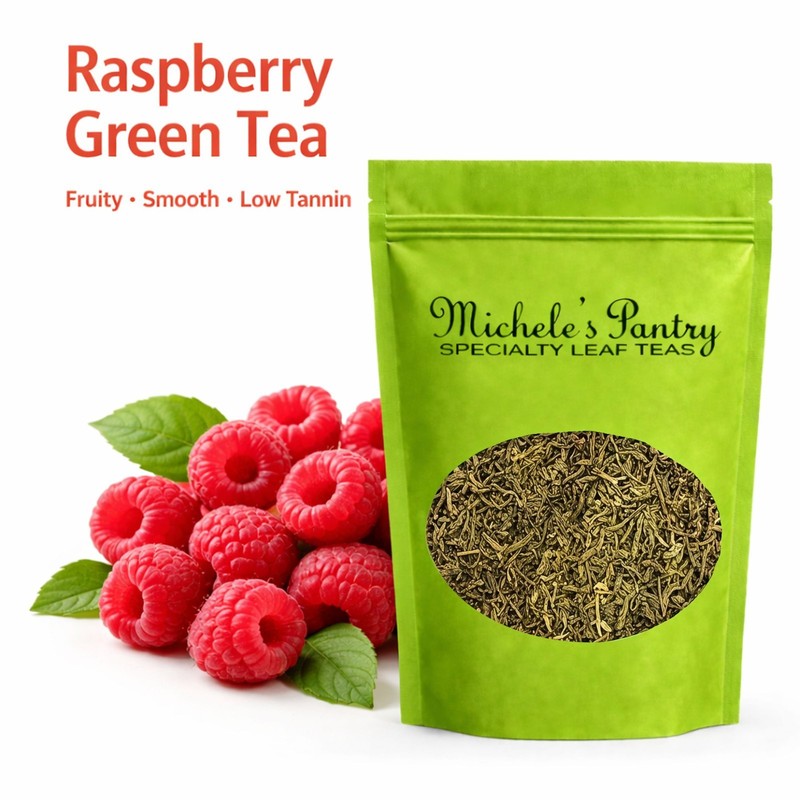 Michele's Pantry Raspberry Bulk Green Tea-8 oz. Loose Leaf Tea gallery