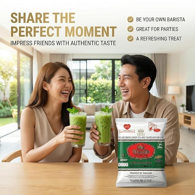 Chatramue Green Tea Mix Extra Green Formula Number One Brand , Re-Fill Bag 180g gallery
