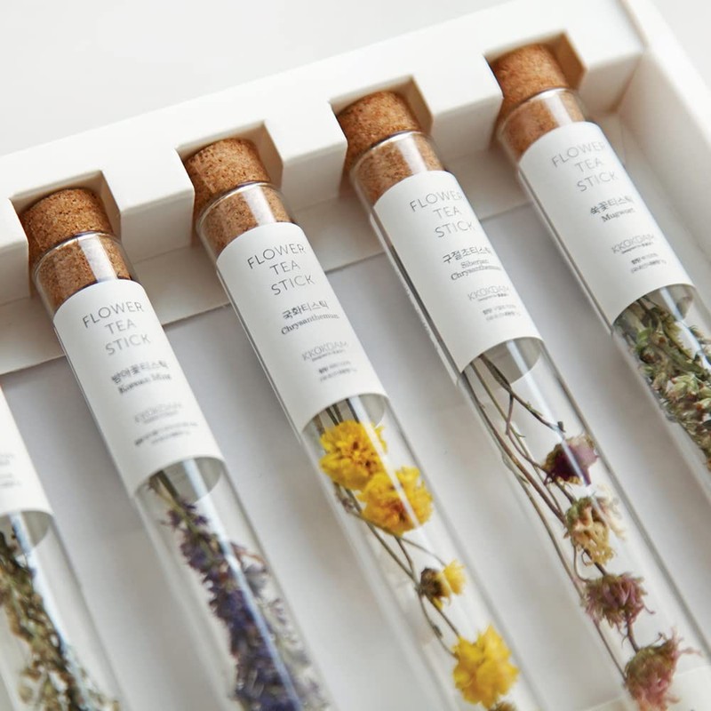 Fancy Korean Tea Gift Set – Premium Flower Tea Stick Variety Pack - 5 Loose L... gallery