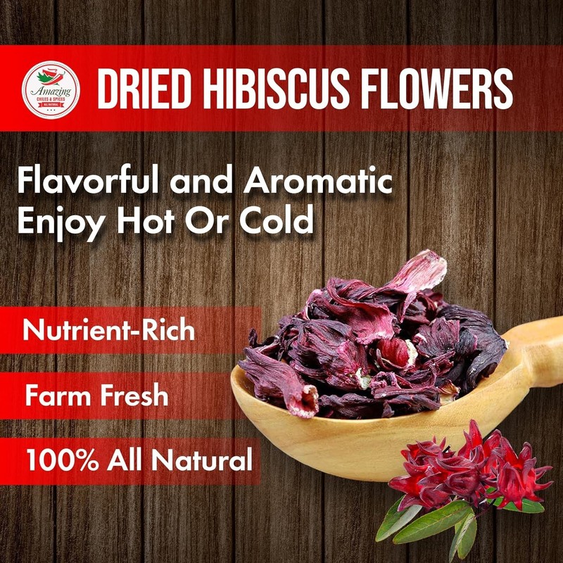 Hibiscus Flowers 2lb (32oz) – All Natural, Triple Cleaned - Whole Soft Flower... gallery