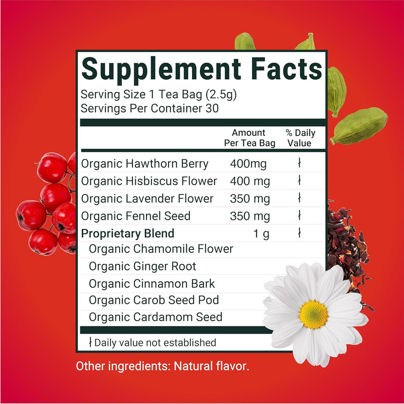 Herbaly Heart Functional Tea - 9 Superherbs - Natural, Organic, Non-Gmo, Caffein gallery