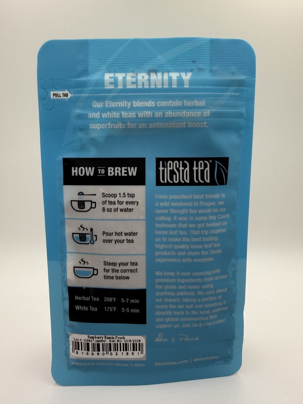 Tiesta Tea Eternity Raspberry Razzle Hibiscus Herbal 20-25 Cups - Brand New gallery