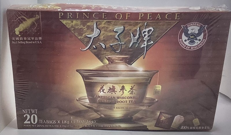 PRINCE OF PEACE American Ginseng Root Tea (20 Tea Bags) 36g EXP:9/28