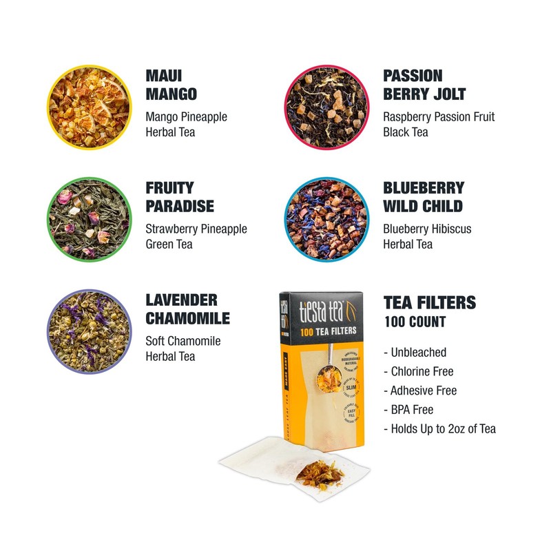 Tiesta Tea Starter Kit 104 Piece Set with 5 Fall Loose Leaf Tea Blends gallery