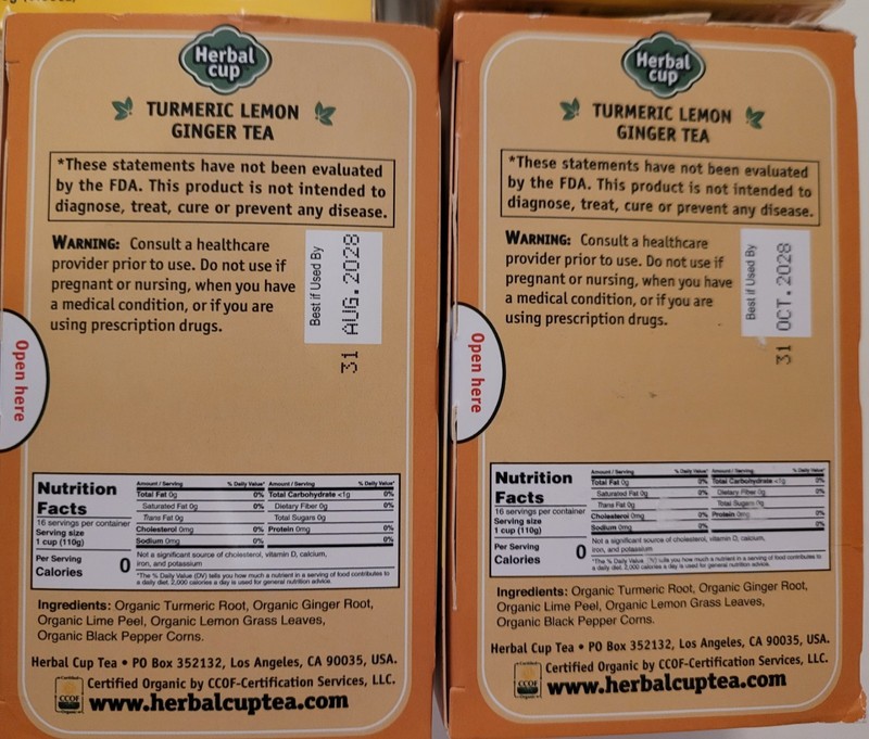 Organic Tumeric Lemon Ginger and Chamomile tea gallery