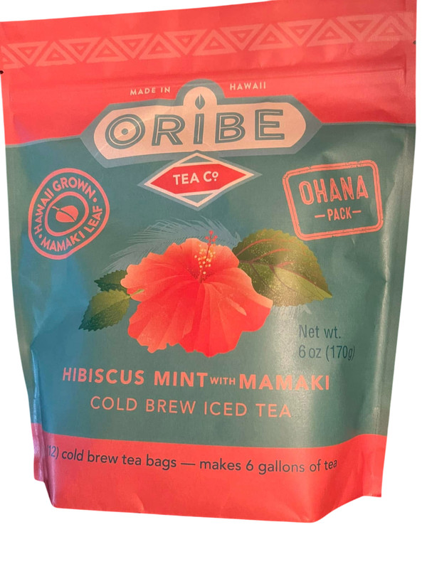 Oribe 6oz HIBISCUS MINT with Mamaki Cold Brew Iced Tea 12-Bags Hawaiian BB 10/26