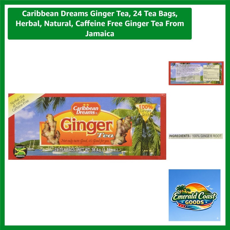 Caffeine-Free Ginger Tea: 24 Natural Tea Bags for Digestive Health & Relaxation