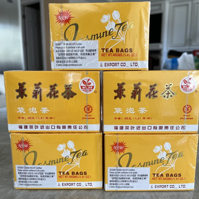 5 Boxes Of Sprouting Jasmine Tea – 20 Tea Bags Each = 100 Bags Total