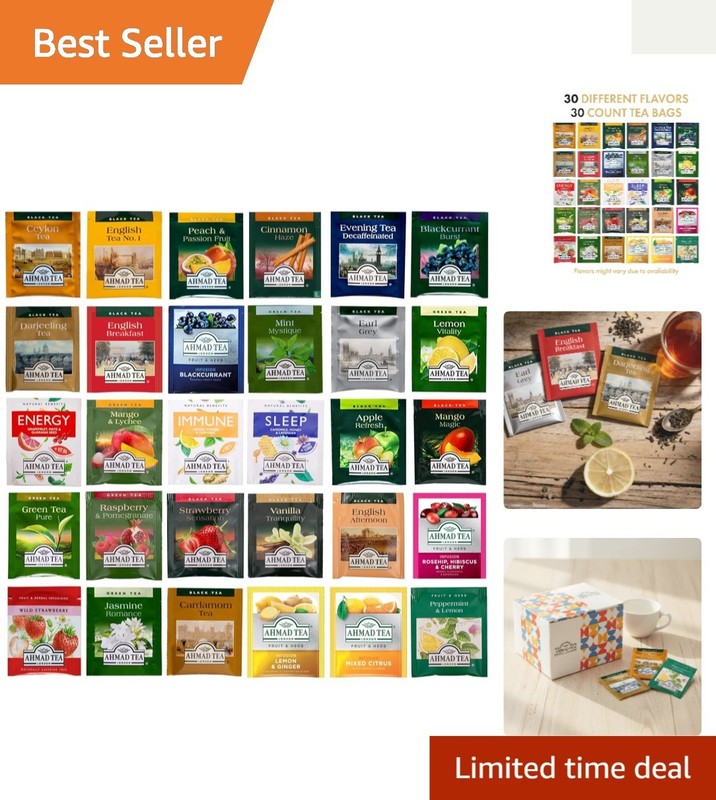 Ahmad Tea Sampler Assortment, Variety Pack 30 Count, 30 Unique Flavors of Tea