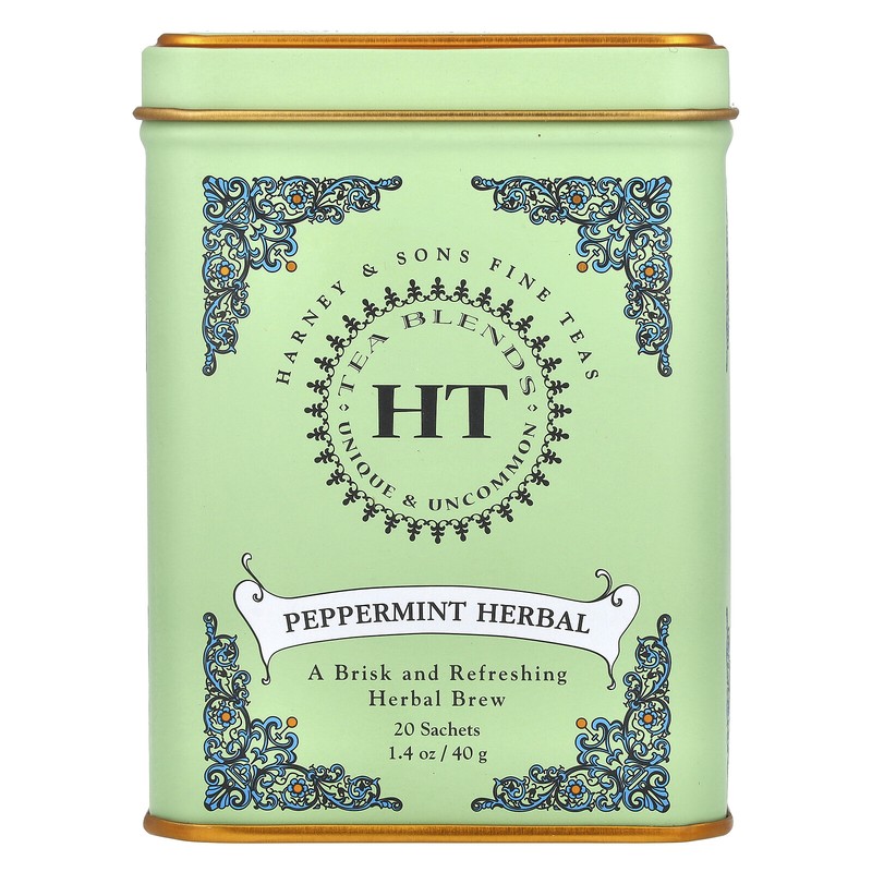 HT Tea Blends, Peppermint Herbal, Caffeine Free, 20 Sachets, 1.4 oz (40 g)