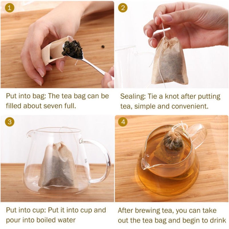 Rectangular Shaped Tea Pouches For Herbs Everyday Use 100Set gallery