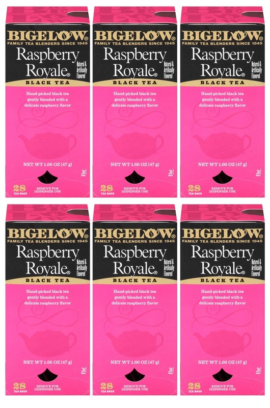 Bigelow Raspberry Royale Tea Bags 28-Count Boxes (Pack of 6) Black Tea Bags All