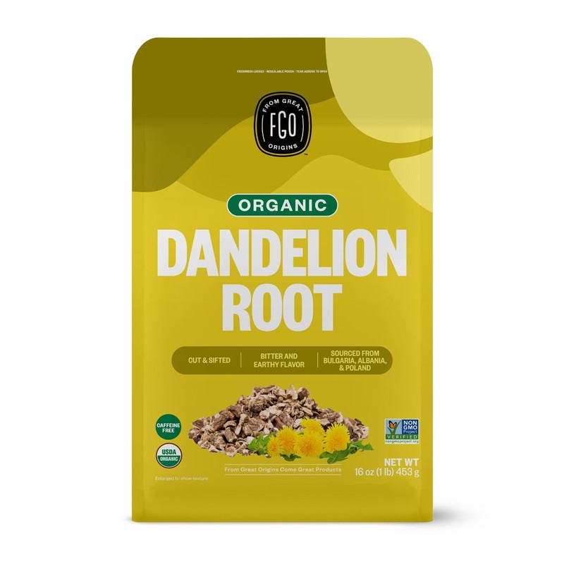 Organic Dandelion Root Loose Tea - Caffeine Free, 16oz Bulk Resealable Bag gallery