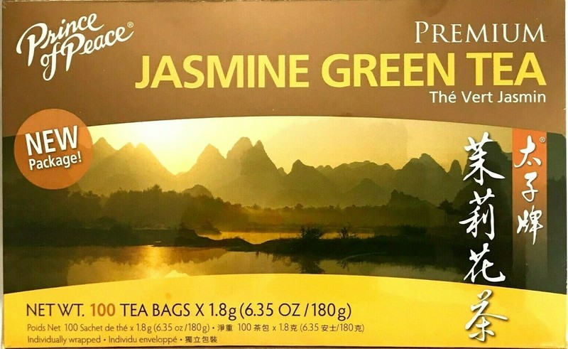 1 Box, Prince of Peace Premium Jasmine Green Tea 6.35Oz/180g – 100 Tea Bags