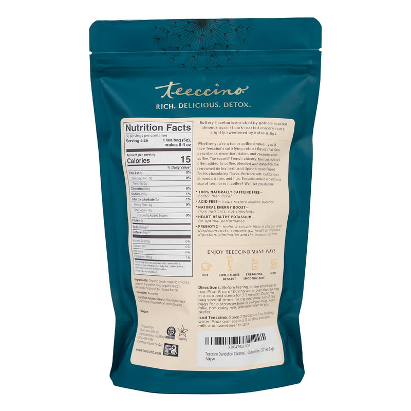 Dandelion Caramel Nut Tea - Caffeine Free, Roasted Herbal Tea with Prebiotics, 3 gallery