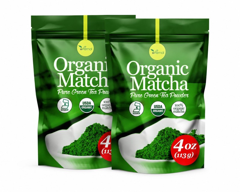 2 Pack uVernal Organic Matcha Green Tea Powder 4oz 8oz Total Pure Culinary Grade