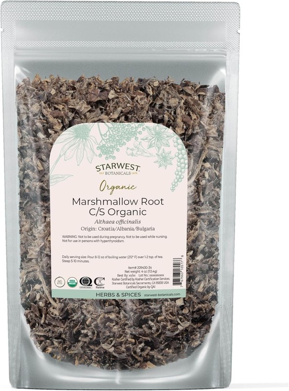 Organic Marshmallow Root - Cut & Sifted Herbal Tea | 4 oz Pouch gallery