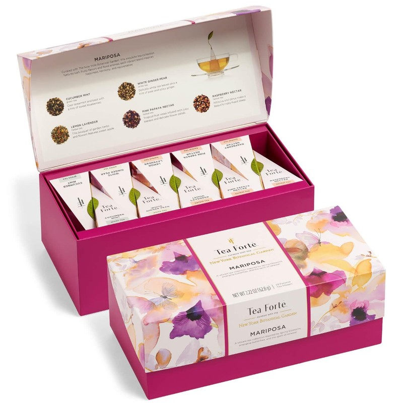 Tea Forte Premium Presentation Box Gift Set Sampler, 20 Count, Assorted Blends