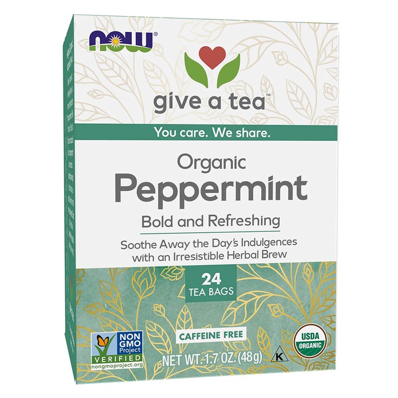 NOW FOODS Peppermint Tea Organic 24 Tea Bags