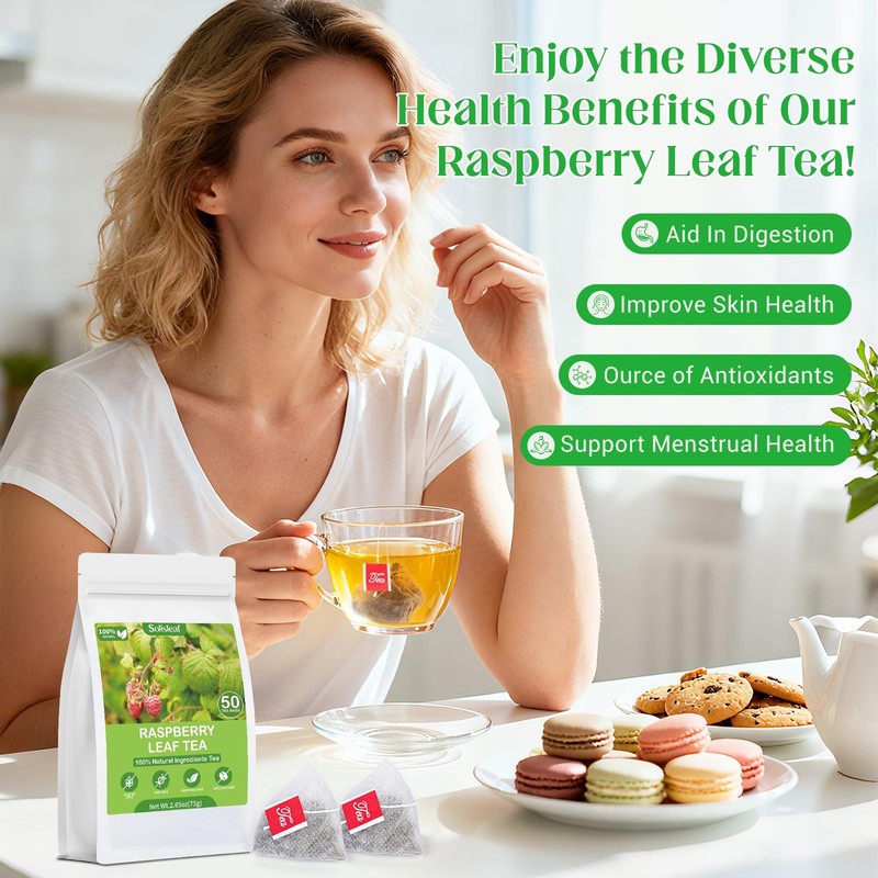 Raspberry Leaf Tea, 100% Natural & Pure Red 50 Bags/1 Pack gallery