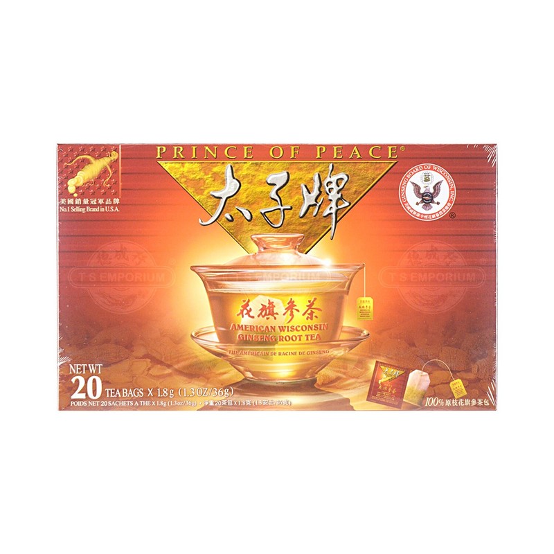 PRINCE OF PEACE American Ginseng Root Tea (20 Tea Bags) 36g – Free Shipping