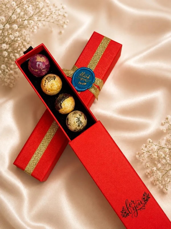 Handmade Blooming Flower Tea Balls Set Of 7 Assorted Flavors Unique Floral Gift gallery