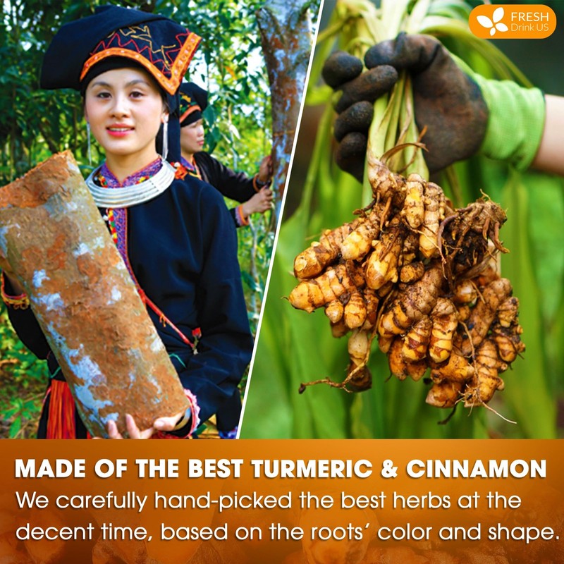 , Premium 75 Turmeric Cinnamon Tea Bags, 100% Natural, Blend of Turmeric, and... gallery