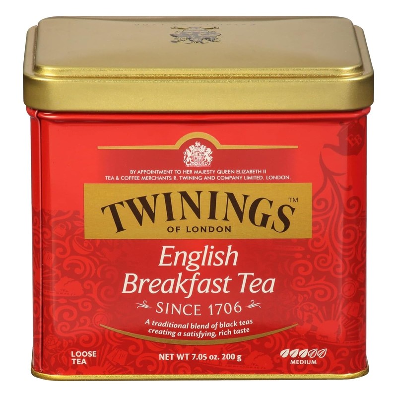 Twinings English Breakfast Loose Tea Tin 705 Ounce Robust Black Tea Pack of 1